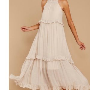 Beige boho maxi dress
